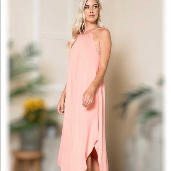 Cantaloupe Halter Neck Maxi Dress - Picture 3 of 6